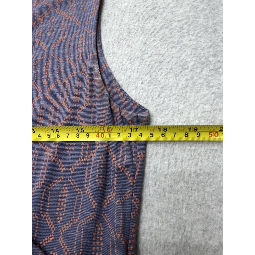Toad&Co Wrap Dress Womens L Blue Geometric Sleeveless V Neck Knee Length - Picture 9 of 13